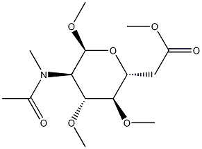 Methyl 6-O-acetyl-2-[acetyl(methyl)amino]-3-O,4-O-dimethyl-2-deoxy-α-D-galactopyranoside 구조식 이미지