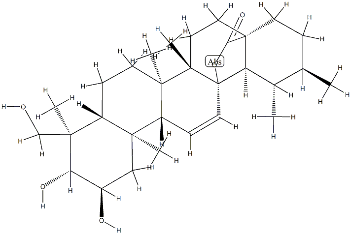 2α,3β,23-Trihydroxy-13,28-epoxyurs-11-ene-28-one 구조식 이미지