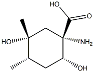 Cyclohexanecarboxylic acid, 1-amino-2,5-dihydroxy-4,5-dimethyl-, (1R,2S,4R,5S)-rel- (9CI) Structure