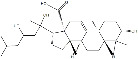 (20ξ)-3β,20,23-Trihydroxy-5α-lanost-9(11)-en-18-oic acid 구조식 이미지