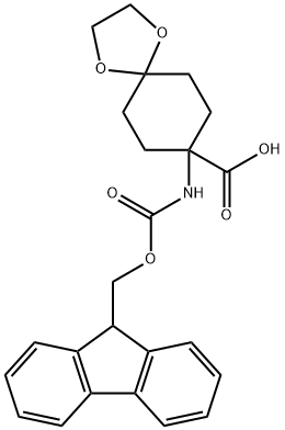 1,4-Dioxaspiro[4.5]decane-8-carboxylicacid,8-[[(9H-fluoren-9-ylmethoxy)carbonyl]amino]-(9CI) Structure