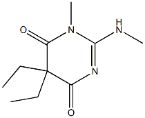 4,6(1H,5H)-Pyrimidinedione,5,5-diethyl-1-methyl-2-(methylamino)-(9CI) 구조식 이미지