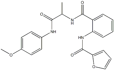 2-Furancarboxamide,N-[2-[[[2-[(4-methoxyphenyl)amino]-1-methyl-2-oxoethyl]amino]carbonyl]phenyl]-(9CI) Structure