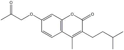 3-isopentyl-4-methyl-7-(2-oxopropoxy)-2H-chromen-2-one 구조식 이미지