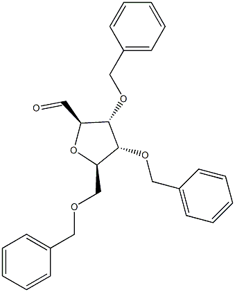 2-O,3-O,5-O-Tribenzyl-β-D-ribofuranosylformaldehyde 구조식 이미지