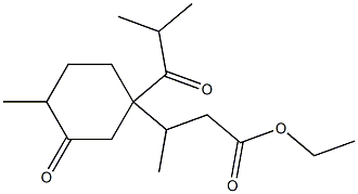 β,4-Dimethyl-1-(2-methyl-1-oxopropyl)-3-oxo-1-cyclohexanepropionic acid ethyl ester Structure