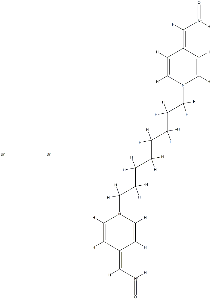 oxo-[[1-[8-[4-(oxoazaniumylmethylidene)pyridin-1-yl]octyl]pyridin-4-yl idene]methyl]azanium dibromide 구조식 이미지