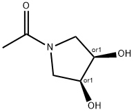 3,4-Pyrrolidinediol, 1-acetyl-, (3R,4S)-rel- (9CI) Structure