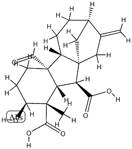 4aα-Formyl-2β-hydroxy-1β-methyl-8-methylenegibbane-1α,10β-dicarboxylic acid 구조식 이미지