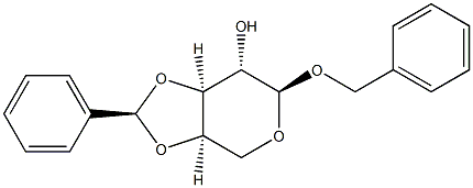 벤질3-O,4-O-[(R)-벤질리덴]-α-D-아라비노피라노사이드 구조식 이미지