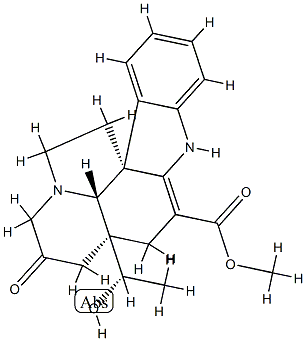 (5α,12β,19α,20S)-2,3-Didehydro-20-hydroxy-7-oxoaspidospermidine-3-carboxylic acid methyl ester 구조식 이미지