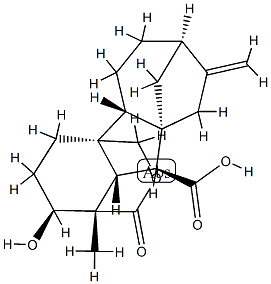 1α,4aα-(Carbonyloxymethylene)-2β-hydroxy-1β-methyl-8-methylenegibbane-10β-carboxylic acid Structure