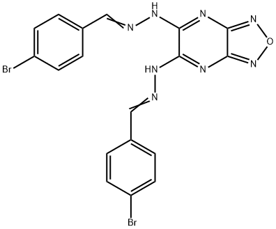 4-bromobenzaldehyde {6-[2-(4-bromobenzylidene)hydrazino][1,2,5]oxadiazolo[3,4-b]pyrazin-5-yl}hydrazone 구조식 이미지