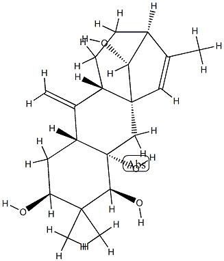 (2S,12R)-1,2,3,4,4a,5,8,9,10,10aα,11,11aα-Dodecahydro-3,3,7-trimethyl-11-methylene-5aβ,8β-methano-5aH-cyclohepta[b]naphthalene-2,4α,4aβ,12-tetrol 구조식 이미지