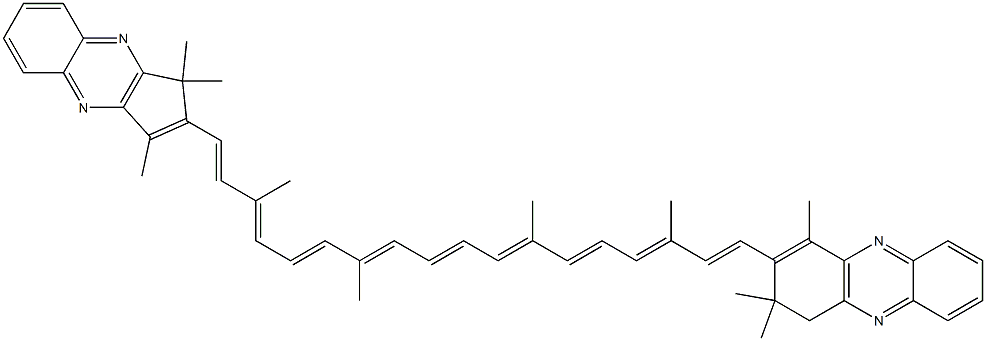 1,2-Dihydro-2,2,4-trimethyl-3-[(1E,3E,5E,7E,9E,11E,13E,15E,17E)-3,7,12,16-tetramethyl-18-(1,1,3-trimethyl-1H-cyclopenta[b]quinoxalin-2-yl)-1,3,5,7,9,11,13,15,17-octadecanonenyl]phenazine Structure