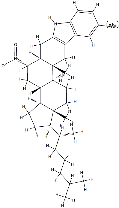5'-Chloro-6α-nitro-1'H-5α-cholest-2-eno[3,2-b]indole 구조식 이미지