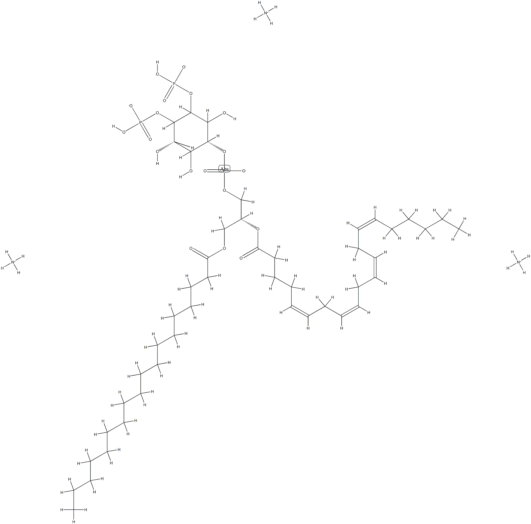 L-α-포스파티딜이노시톨-4,5-비스포스페이트(뇌,돼지)(암모늄염) 구조식 이미지