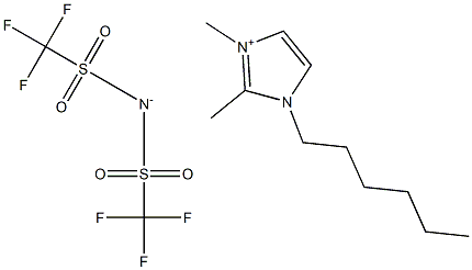 3-트리플루오로-N-[(트리플루오로메틸)술포닐]메탄술폰아미드와1,2-헥실-1-디메틸-1,1,1H-이미다졸륨염 구조식 이미지