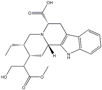 (20β)-17-Hydroxycorynan-5β,16-dicarboxylic acid 16-methyl ester Structure