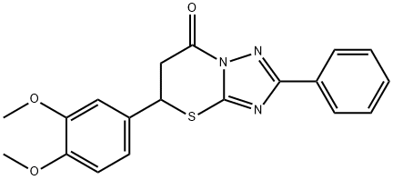 5-(3,4-dimethoxyphenyl)-2-phenyl-5,6-dihydro-7H-[1,2,4]triazolo[5,1-b][1,3]thiazin-7-one 구조식 이미지