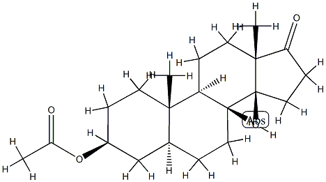 3β-(아세틸옥시)-14β-히드록시-5α-안드로스탄-17-온 구조식 이미지
