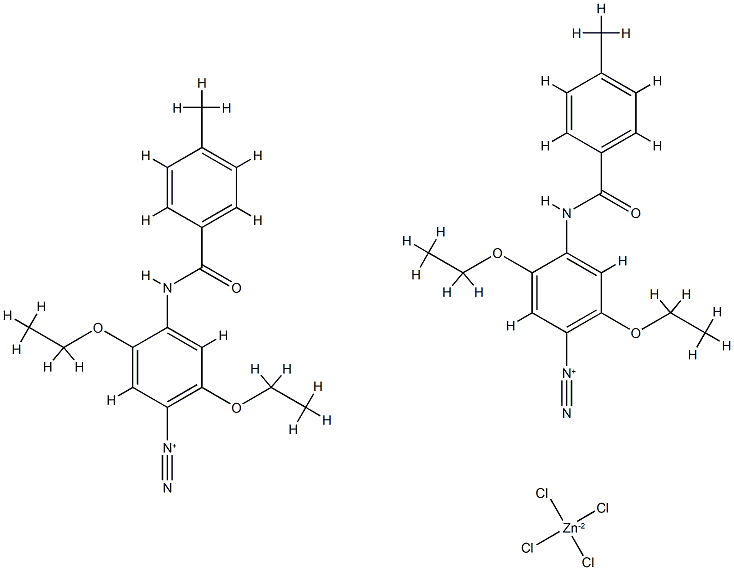 2,5-diethoxy-4-[(4-methylbenzoyl)amino]benzenediazonium tetrachlorozincate (2:1) 구조식 이미지