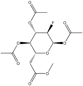 1,3,4,6-테트라-오-아세틸-2-디옥시-2-플루오로-D-글루코피라노스 구조식 이미지