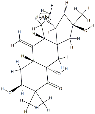 (2S,10aα,11aα,12R)-2,3,4a,5,6,7,8,9,10,10a,11,11a-Dodecahydro-2,4aβ,7β,12-tetrahydroxy-3,3,7-trimethyl-11-methylene-5aβ,8β-methano-5aH-cyclohepta[b]naphthalen-4(1H)-one 구조식 이미지