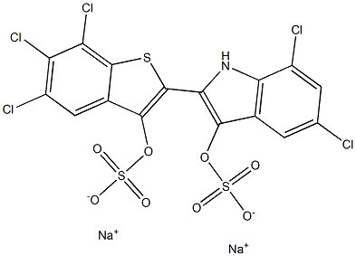5,7-Dichloro-2-[5,6,7-trichloro-3-(sodiosulfooxy)benzo[b]thiophen-2-yl]-1H-indol-3-ol (sulfuric acid sodium) salt Structure