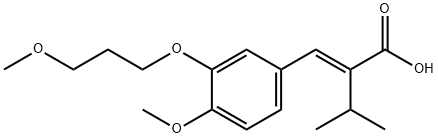 2-Isopropyl-3-[4-methoxy-3-(3-methoxypropoxy)phenyl]acrylic acid Structure