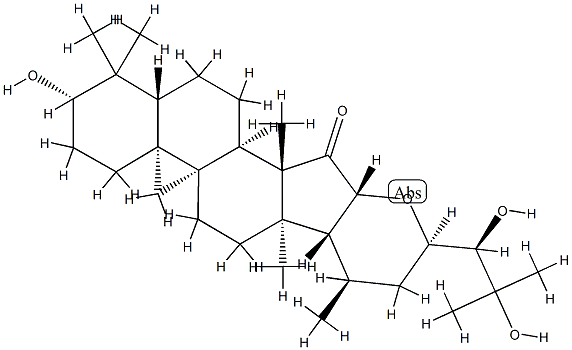 (23R,24R)-16β,23-Epoxy-3β,24,25-trihydroxy-9β,19-cyclo-5α-lanostan-15-one 구조식 이미지