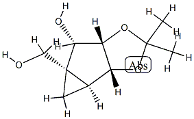 Cyclopropa[3,4]cyclopenta[1,2-d]-1,3-dioxole-4a(3aH)-methanol, tetrahydro-5-hydroxy-2,2-dimethyl-, (3aR,3bS,4aR,5S,5aS)- (9CI) Structure