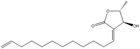 (4S)-3-[(1Z)-11-Dodecen-1-ylidene]-4,5-dihydro-4α-hydroxy-5β-methylfuran-2(3H)-one 구조식 이미지