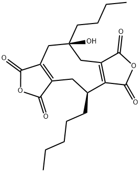 (4S,10R)-10-Butyl-5,9,10,11-tetrahydro-10-hydroxy-4-pentyl-1H-cyclonona[1,2-c:5,6-c']difuran-1,3,6,8(4H)-tetrone Structure