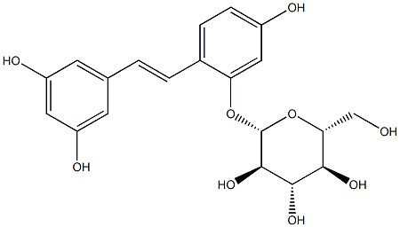 Oxyresveratrol 2-O-β-D-glucopyranoside Structure