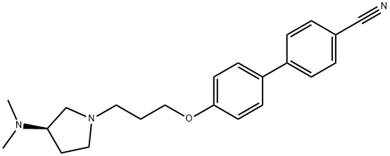 4'-[3-[(3(R)-DIMETHYLAMINO-1-PYRROLIDINYL]PROPOXY]-[1,1-BIPHENYL]-4''-CARBONITRILE DIHYDROCHLORIDE Structure