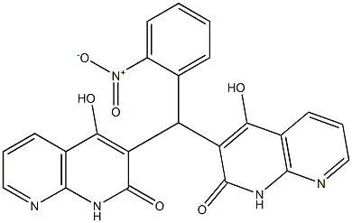 1,8-Naphthyridin-2(1H)-one,3,3-[(2-nitrophenyl)methylene]bis[4-hydroxy-(9CI) Structure