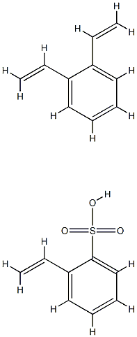 설폰산 디비닐벤젠/스타이렌 공중합체, H 이온 형 구조식 이미지