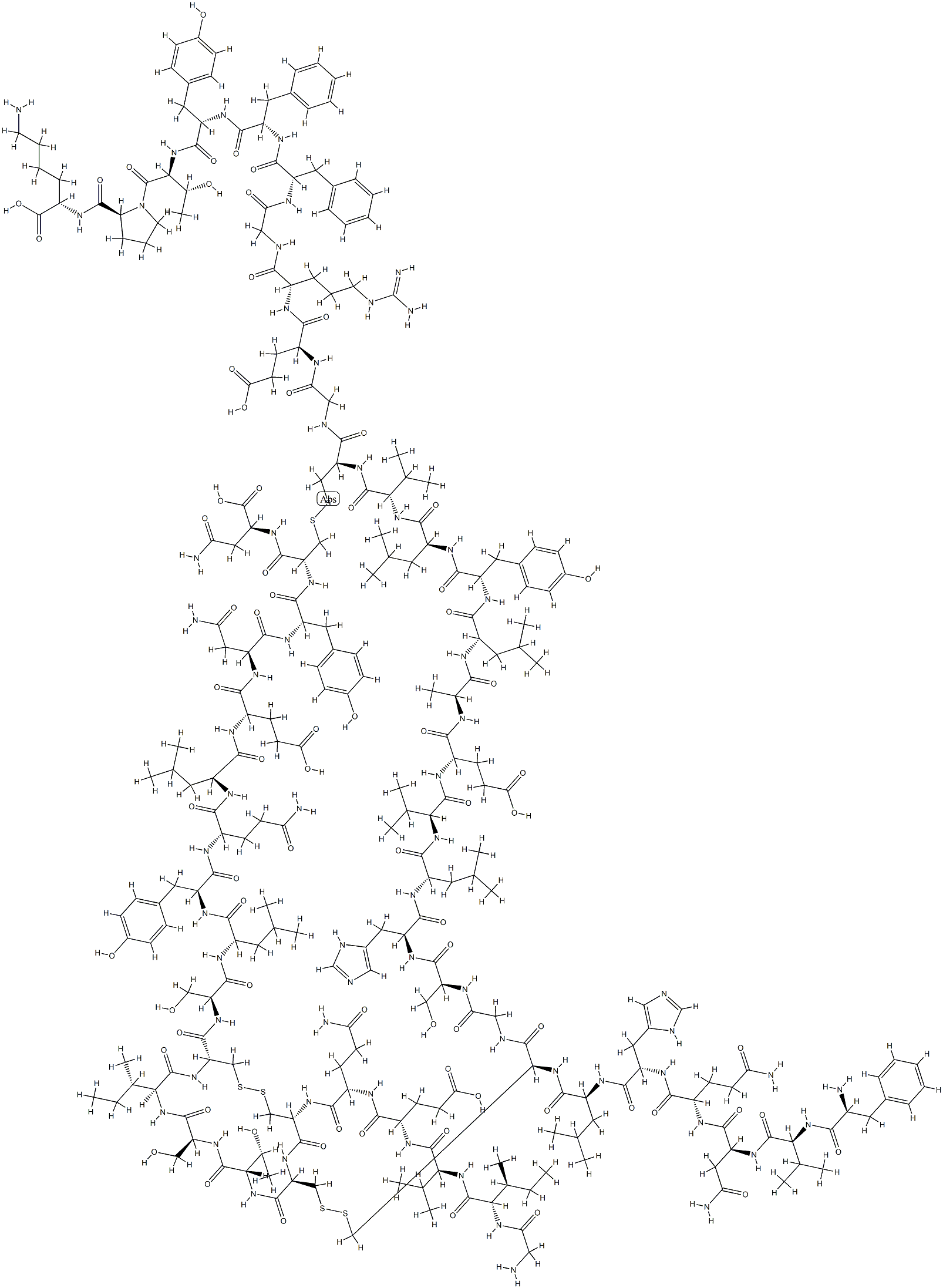 인슐린,단일사슬des-(B30)- 구조식 이미지