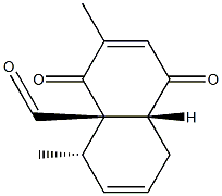 4a(4H)-Naphthalenecarboxaldehyde, 1,5,8,8a-tetrahydro-3,5-dimethyl-1,4-dioxo-, (4aR,5R,8aS)-rel- (9CI) 구조식 이미지