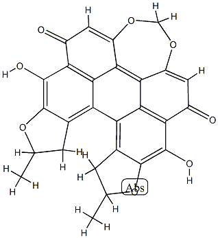 10,11,12,13-Tetrahydro-1,7-dihydroxy-10,13-dimethyldifuro[2',3':5,6:3'',2'':7,8]perylo[1,12-def][1,3]dioxepin-8,15-dione Structure