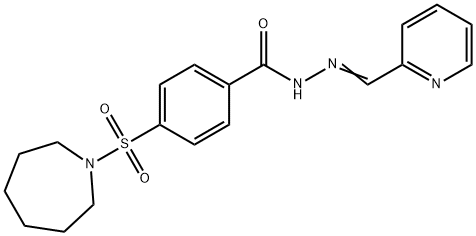 (E)-4-(azepan-1-ylsulfonyl)-N-(pyridin-2-ylmethylene)benzohydrazide 구조식 이미지