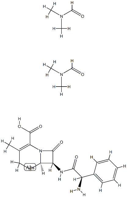 7-[(R)-AMINO(PHENYL)ACETAMIDO]-3-METHYL-3-CEPHEM-4-CARBOXYLIC ACID--DIMETHYLFORMAMIDE (2:1) 구조식 이미지