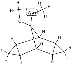 Tetracyclo[3.3.1.02,4.06,8]nonane, 9,9-dimethoxy-, (1-alpha-,2-alpha-,4-alpha-,5-alpha-,6-ba-,8-ba-)- (9CI) 구조식 이미지