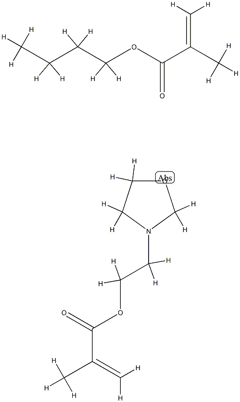 2-프로펜산,2-메틸-,부틸에스테르,2-(3-옥사졸리디닐)에틸2-메틸-2-프로페노에이트중합체 구조식 이미지