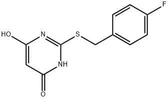 2-((4-fluorobenzyl)thio)pyrimidine-4,6-diol 구조식 이미지