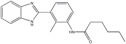 N-[3-(1H-benzimidazol-2-yl)-2-methylphenyl]hexanamide 구조식 이미지