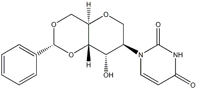 2-(2-aMino-1,6-dihydro-6-oxo-9H-purin-9-yl)-1,5-anhydro-2-deoxy-4,6-O-[(R)-phenylMethylene]-D-Altritol 구조식 이미지