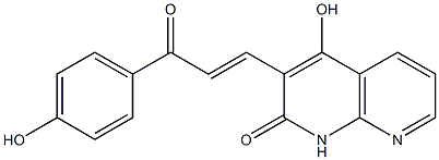 1,8-Naphthyridin-2(1H)-one,4-hydroxy-3-[3-(4-hydroxyphenyl)-3-oxo-1-propenyl]-(9CI) Structure