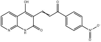 1,8-Naphthyridin-2(1H)-one,4-hydroxy-3-[3-(4-nitrophenyl)-3-oxo-1-propenyl]-(9CI) 구조식 이미지